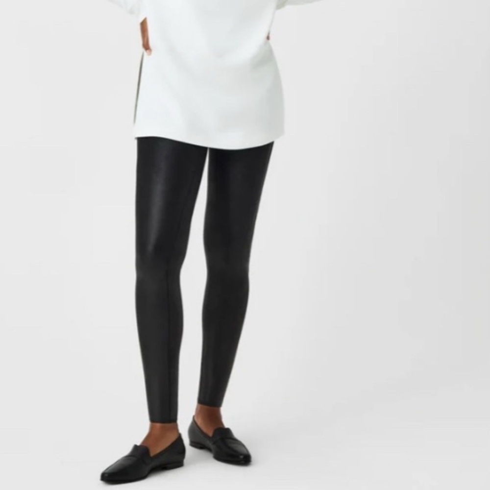 Spanx Women’s Black Faux Leather Pants 1X